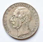 Niemcy / Hanower – 2 Talary (3½ Guldena) 1855 B – Jerzy V – srebro Stan 2-/3+